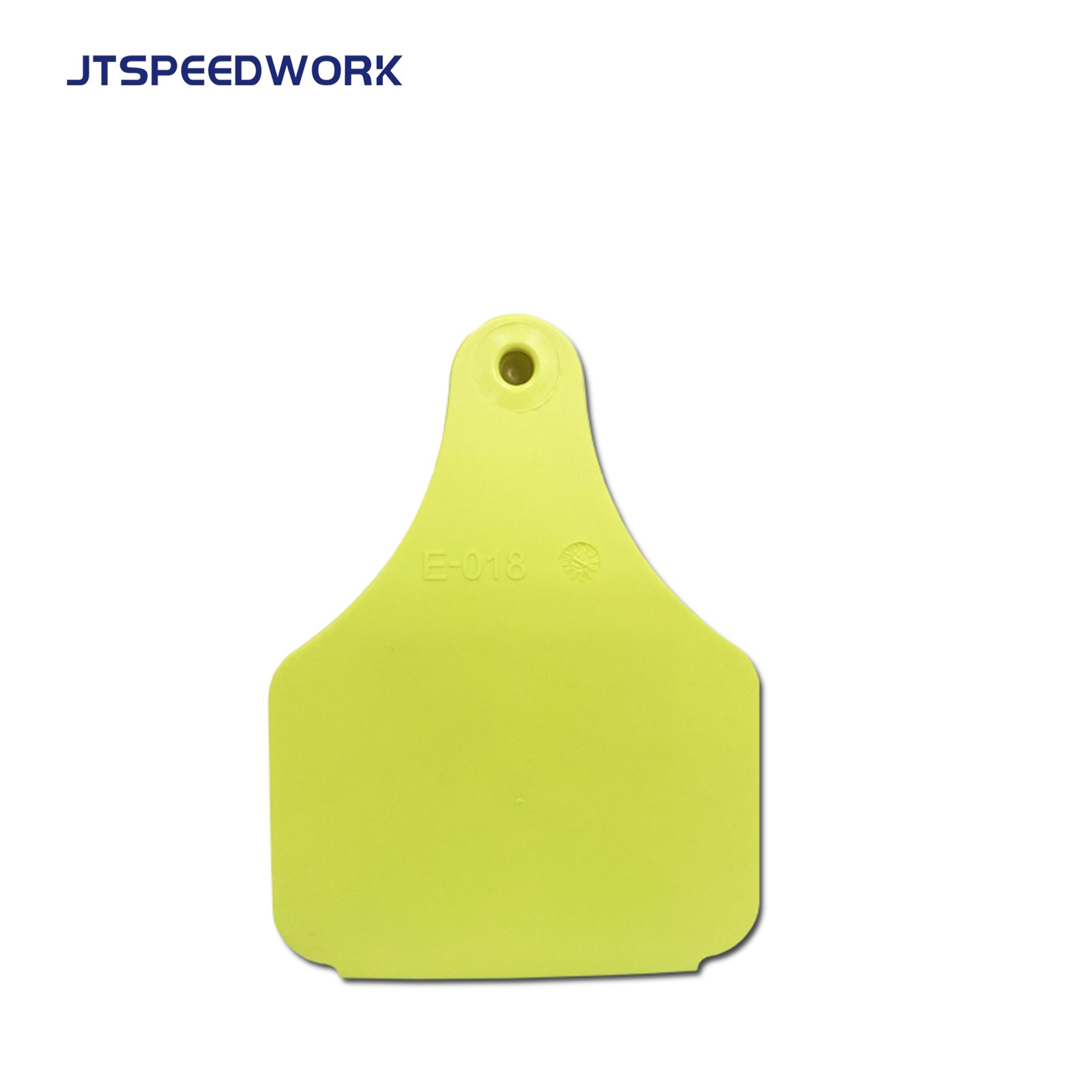 Thẻ đeo tai RFID UHF JT-E10080 kích thước 100*75mm dùng cho chăn nuôi gia súc.