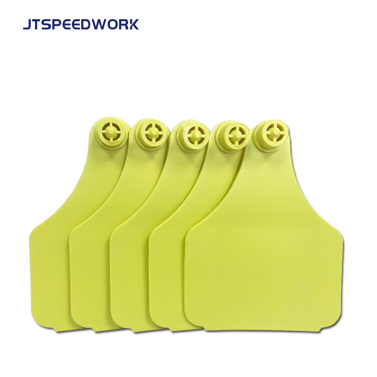 Thẻ đeo tai RFID UHF JT-E10080 kích thước 100*75mm dùng cho chăn nuôi gia súc.